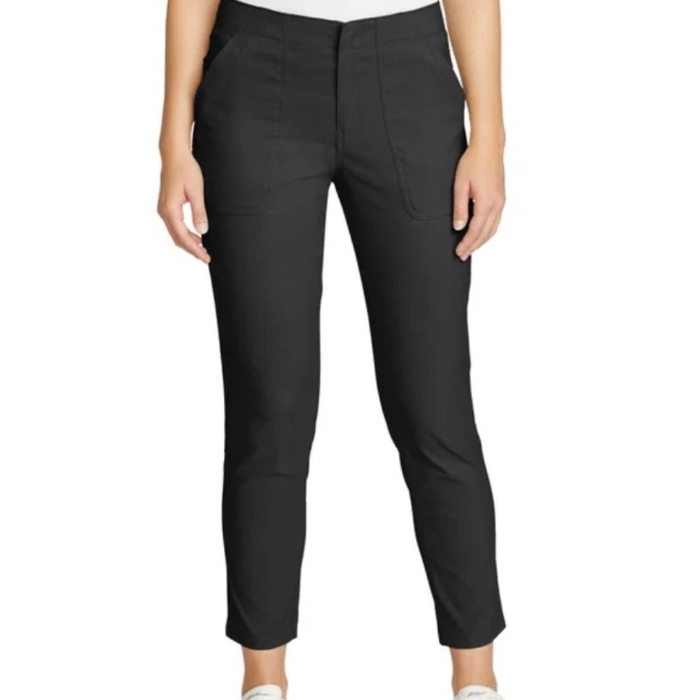 Eddie Bauer Horizon Straight Ankle-Length Black Pants
